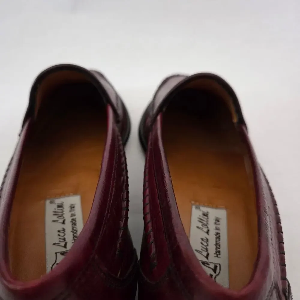 Vtg Luca Lollini Exotic Genuine Ostrich Leather Handmade Italian Loafers Men's 8
